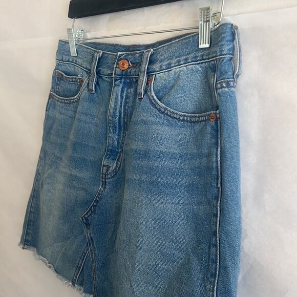 J. Crew Denim Skirt Women’s Size 28 Frayed Hem 100% Cotton Cowgirl Jean Skirt - Picture 3 of 10